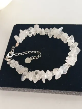 Pulsera Piedra Luna natural de chips ajustable