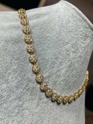 Collana tennis acciaio dorato