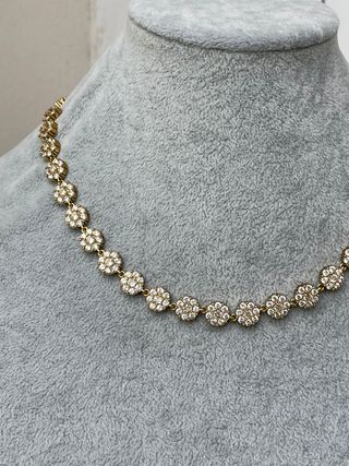 Collana tennis acciaio dorato