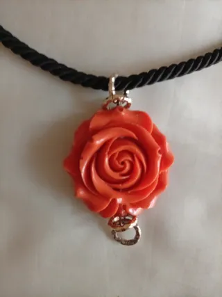 Collana vintage rosa corallo