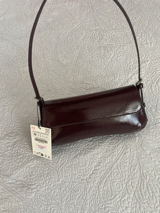Bolso Zara marrón efecto piel
