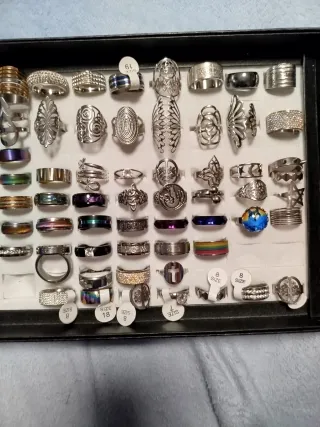 Lote de Anillos Acero Inoxidable 70 unidades