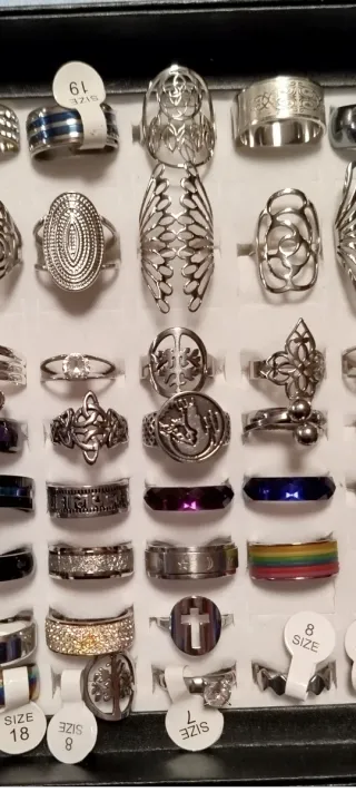 Lote de Anillos Acero Inoxidable 70 unidades