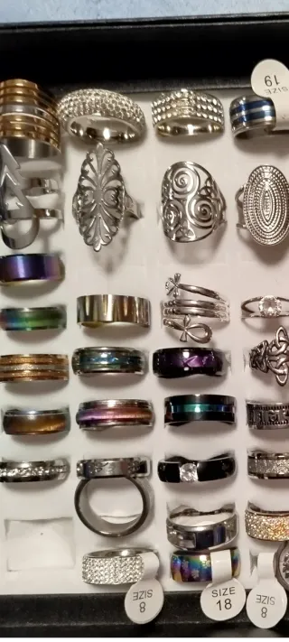 Lote de Anillos Acero Inoxidable 70 unidades