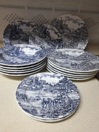 Vajilla Ceraminter Vintage Azul y Blanco