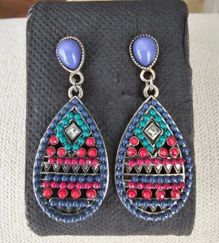 Pendientes largos multicolor