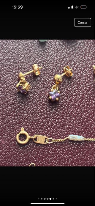 Lote Joyería Vintage Oro y Verde