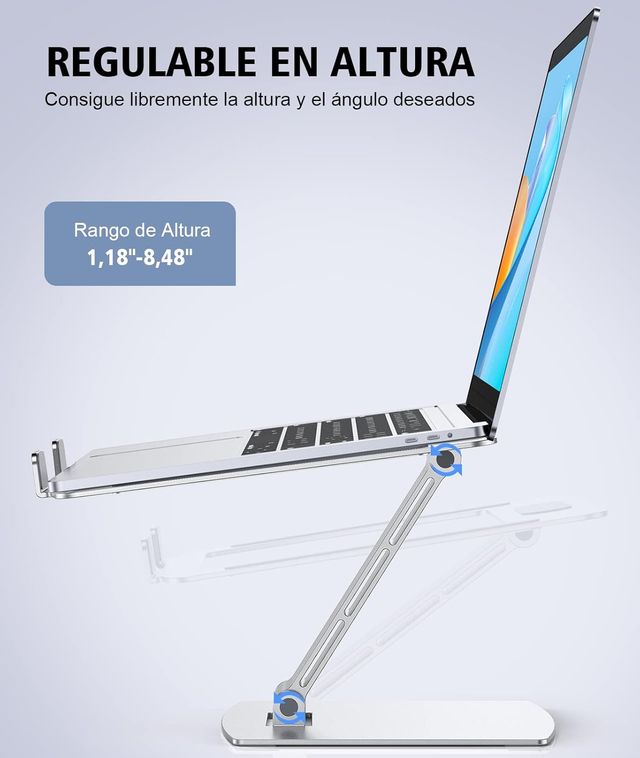 Suporte Ajustável de Mesa para Laptop em Alumínio