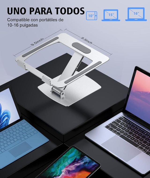 Suporte Ajustável de Mesa para Laptop em Alumínio