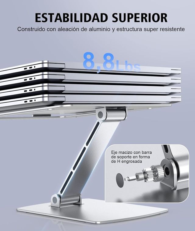 Suporte Ajustável de Mesa para Laptop em Alumínio
