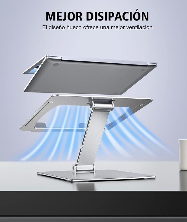 Suporte Ajustável de Mesa para Laptop em Alumínio