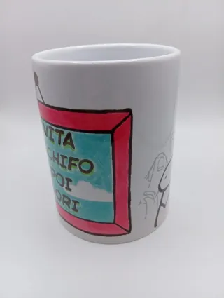 Tazza dipinta a mano La vita fa schifo
