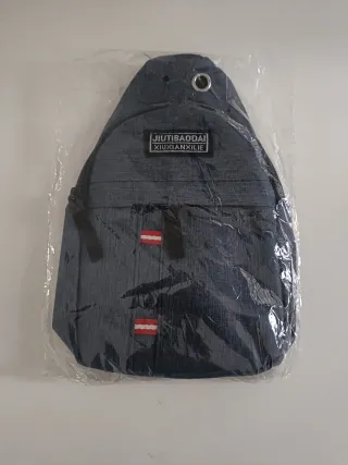 Bandolera azul y gris