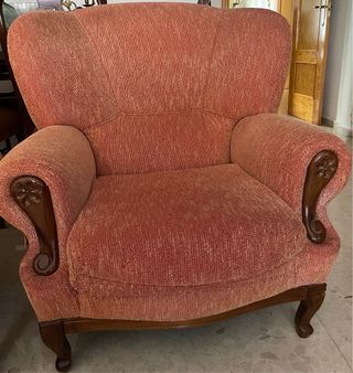 Sillones de tela y madera