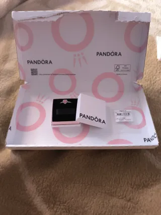 Anillo Pandora Corazón Rosa y Plata Nuevo
