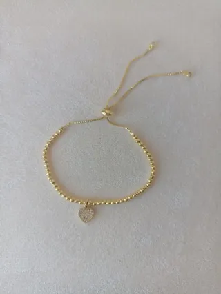 Pulsera Acero Inoxidable Dorado Corazón