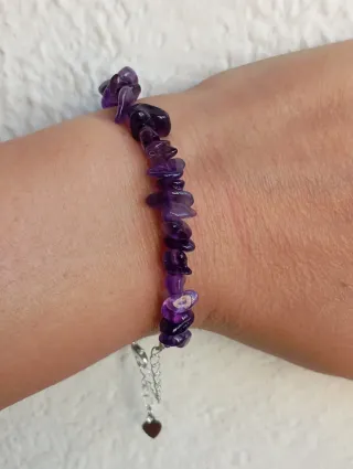 Pulsera de chips Amatista Brasil natural Ajustable