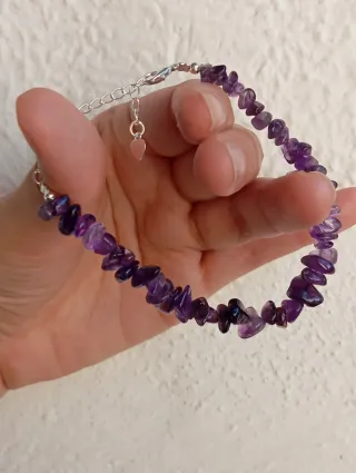 Pulsera de chips Amatista Brasil natural Ajustable