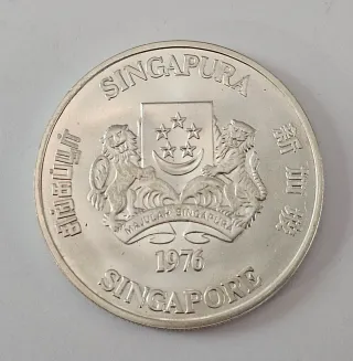 10 Dollari Singapore 1976 Argento