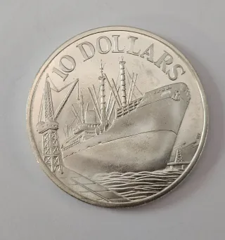 10 Dollari Singapore 1976 Argento