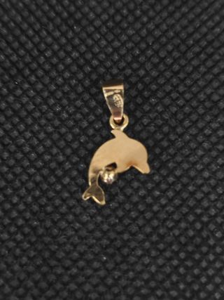 Colgante oro 18k delfín con circonita. 051-03-0046
