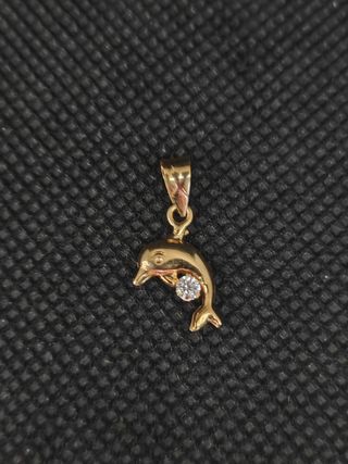 Colgante oro 18k delfín con circonita. 051-03-0046