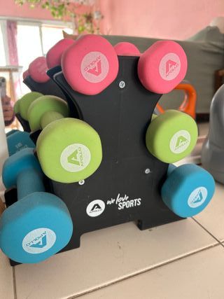 Set Mancuernas Apollo Colores 3K 2K 1K Poco Uso