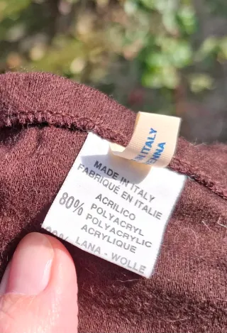 Scaldacollo in lana marrone con pelliccia