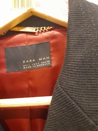 Abrigo Zara Man Negro Hombre