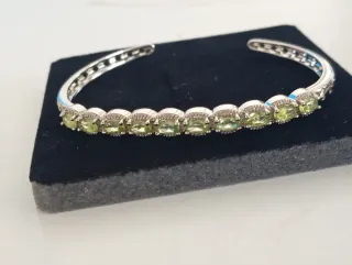 Brazalete pulsera de 10 piezas de peridoto natural