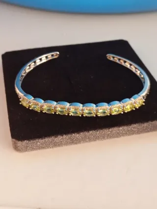 Brazalete pulsera de 10 piezas de peridoto natural