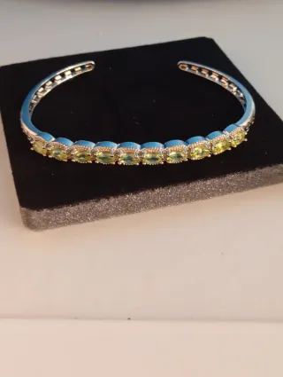 Brazalete pulsera de 10 piezas de peridoto natural