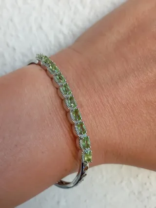 Brazalete pulsera de 10 piezas de peridoto natural