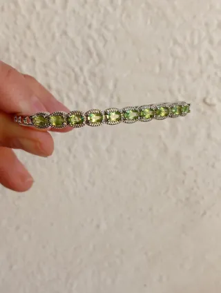 Brazalete pulsera de 10 piezas de peridoto natural