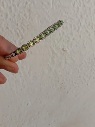 Brazalete pulsera de 10 piezas de peridoto natural