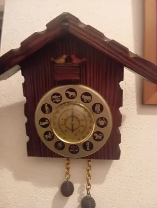 Barómetro Antiguo Madera y Metal