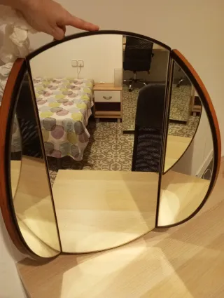 Espejo Retro Madera y Cristal