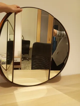 Espejo Retro Madera y Cristal