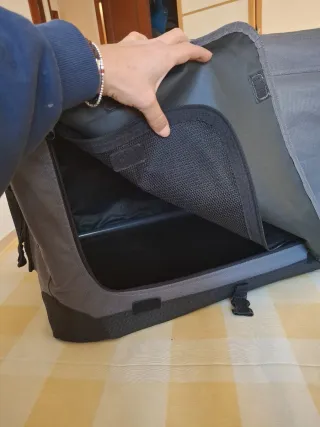 Transportín para perro gris