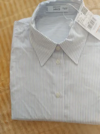 Camisa MNG Rayas Azul Talla S