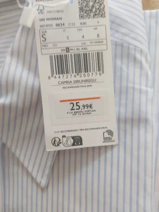 Camisa MNG Rayas Azul Talla S