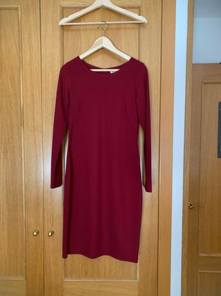 Vestido fiesta rojo manga larga