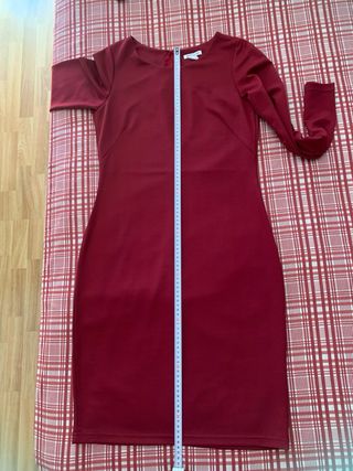 Vestido fiesta rojo manga larga