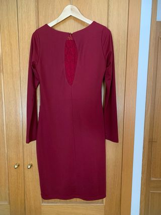 Vestido fiesta rojo manga larga