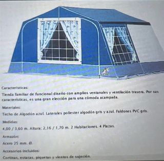 Tienda de campaña familiar 4 plazas