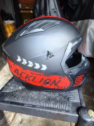 Casco Moto desmontable Talla M Negro/Rojo