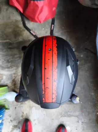 Casco Moto desmontable Talla M Negro/Rojo