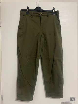 Pantaloni verdi militari cotone