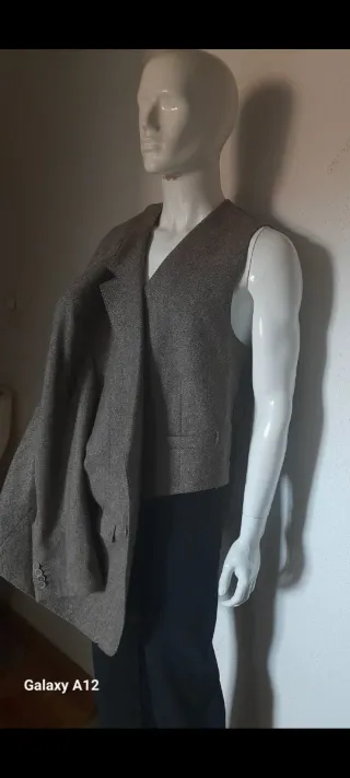 Blazer y Chaleco Massimo Dutti Marrón/Gris de lana