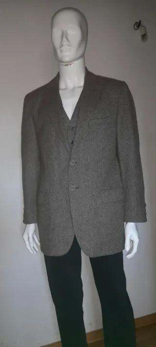 Blazer y Chaleco Massimo Dutti Marrón/Gris de lana